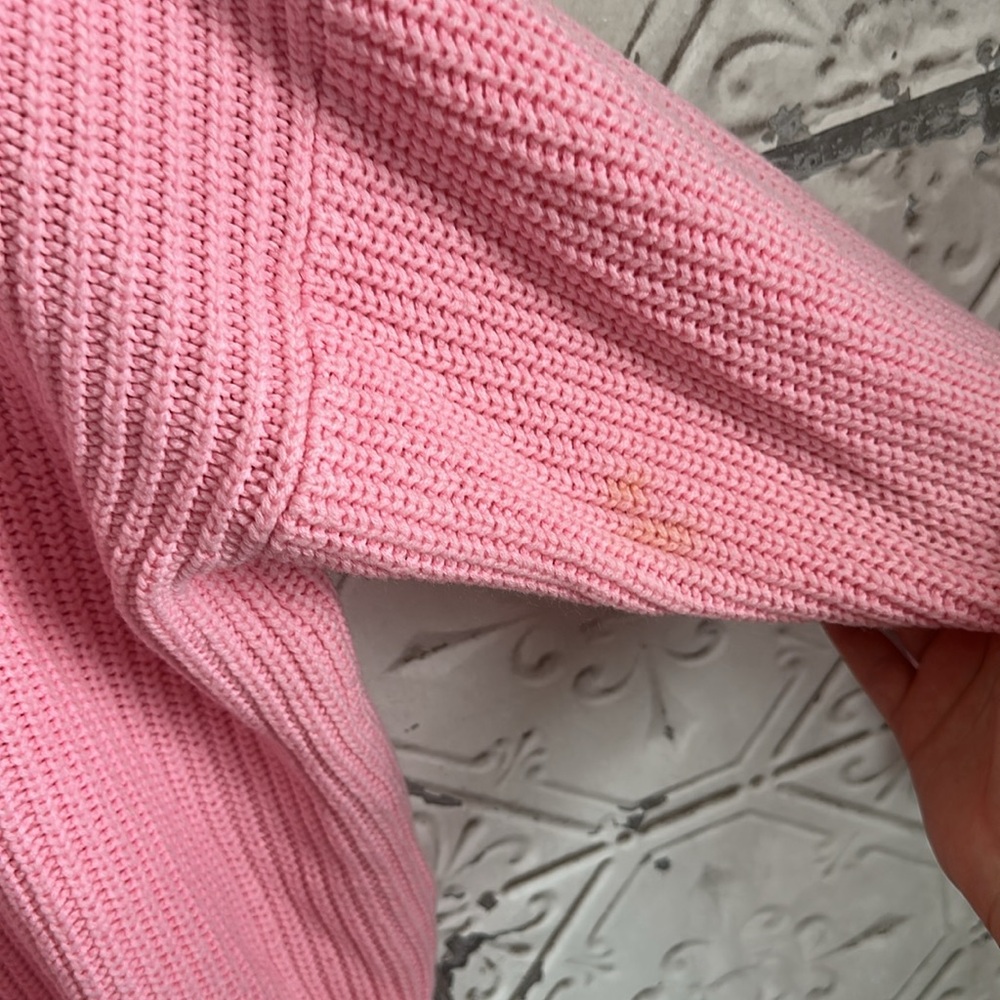 Vintage 80s Pink knit collared sweater - Picture 6 of 6